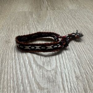 Navy and Orange Peruvian Woven Bracelet